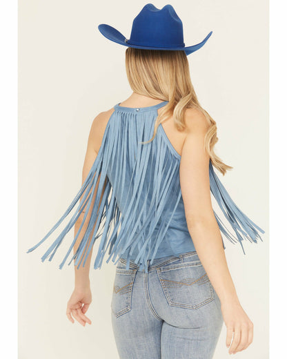 Madie Faux Suede Fringe Tank