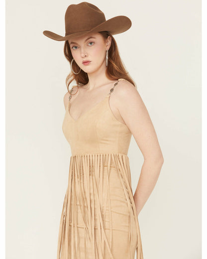 Ramsey Concho Trim Faux Suede Mini Dress