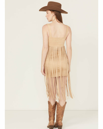 Ramsey Concho Trim Faux Suede Mini Dress