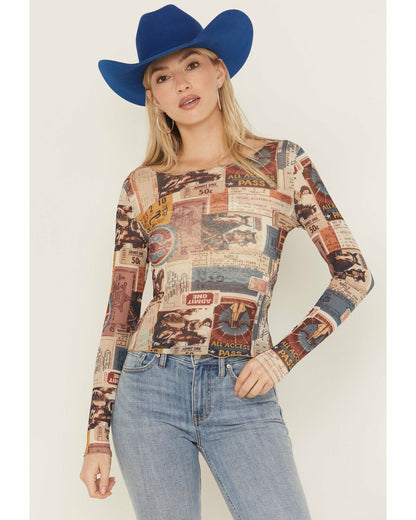 Rodeo Ticket Long Sleeve Mesh Shirt