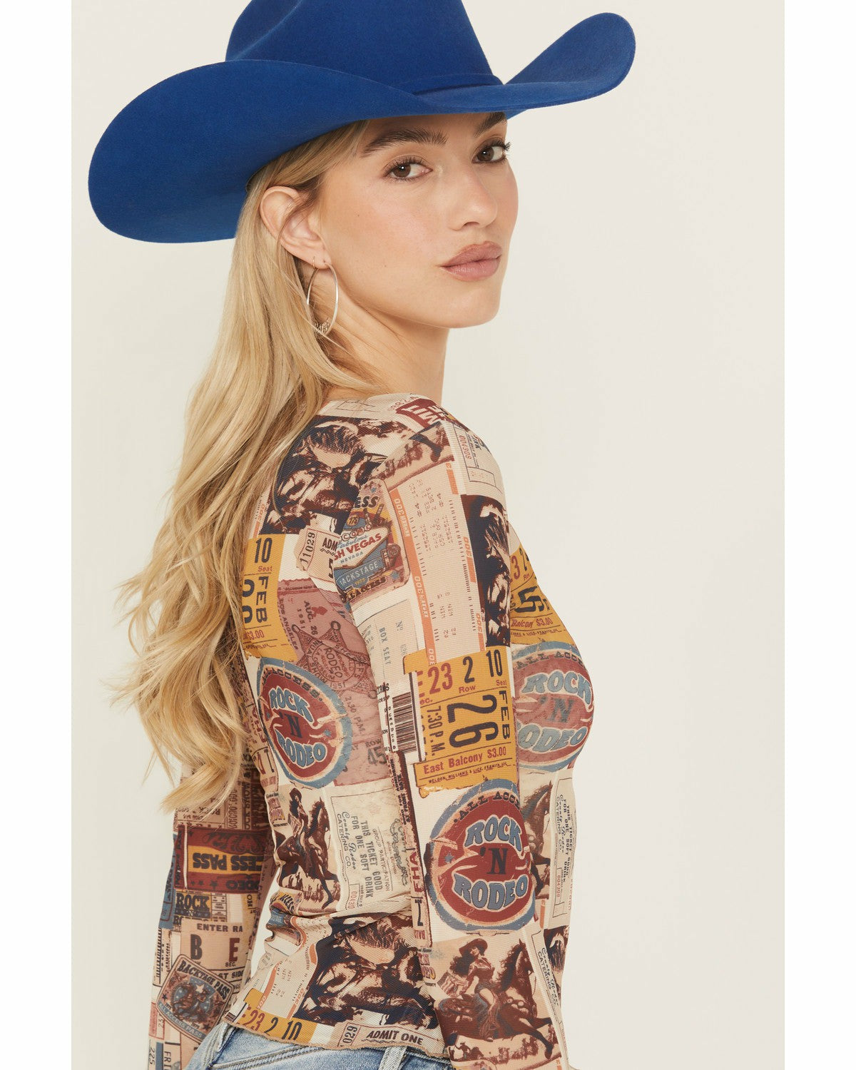Rodeo Ticket Long Sleeve Mesh Shirt