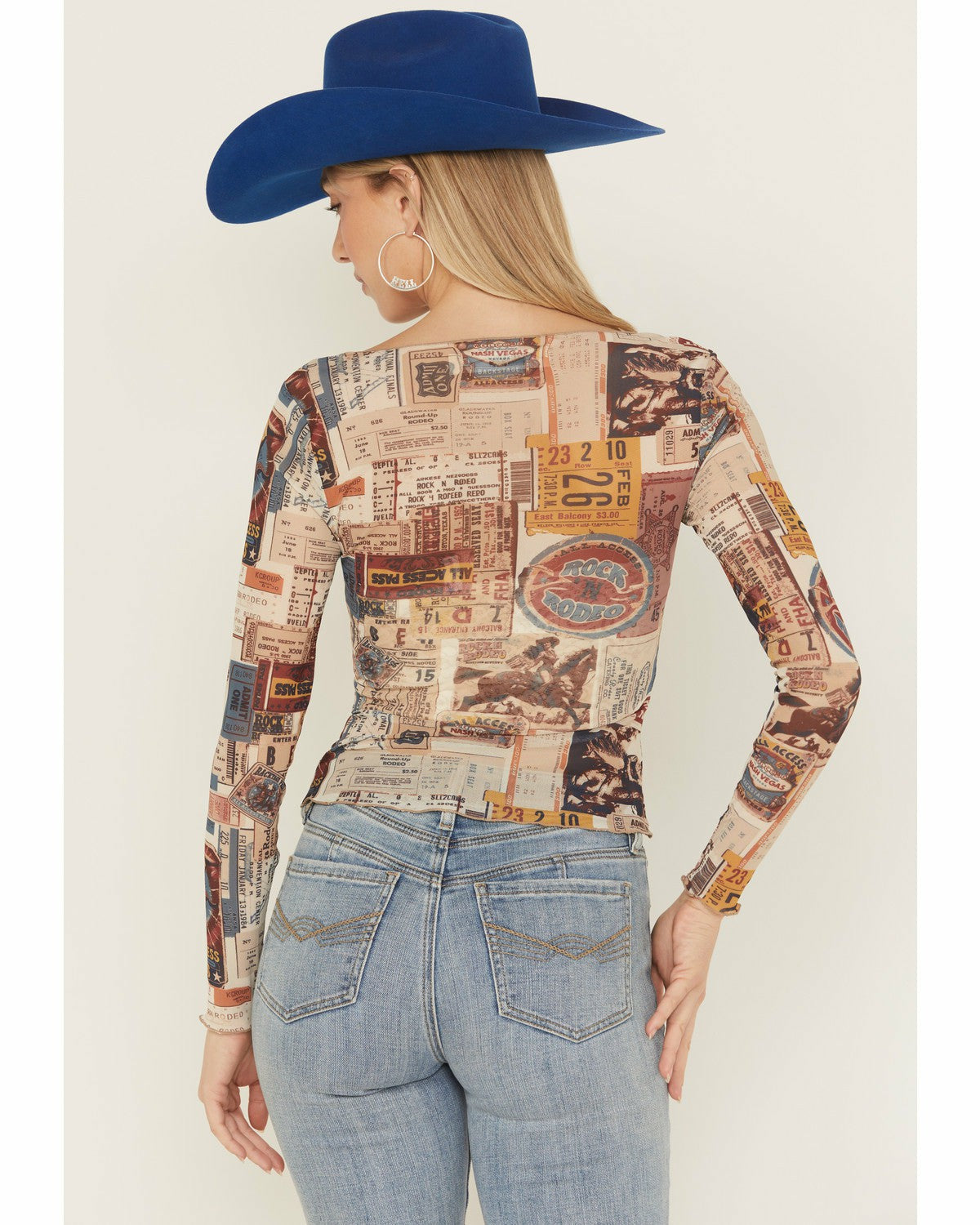 Rodeo Ticket Long Sleeve Mesh Shirt