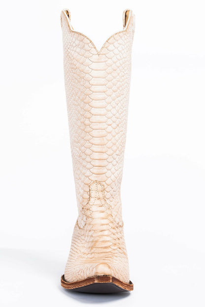 Strut White Western Boots - Snip Toe