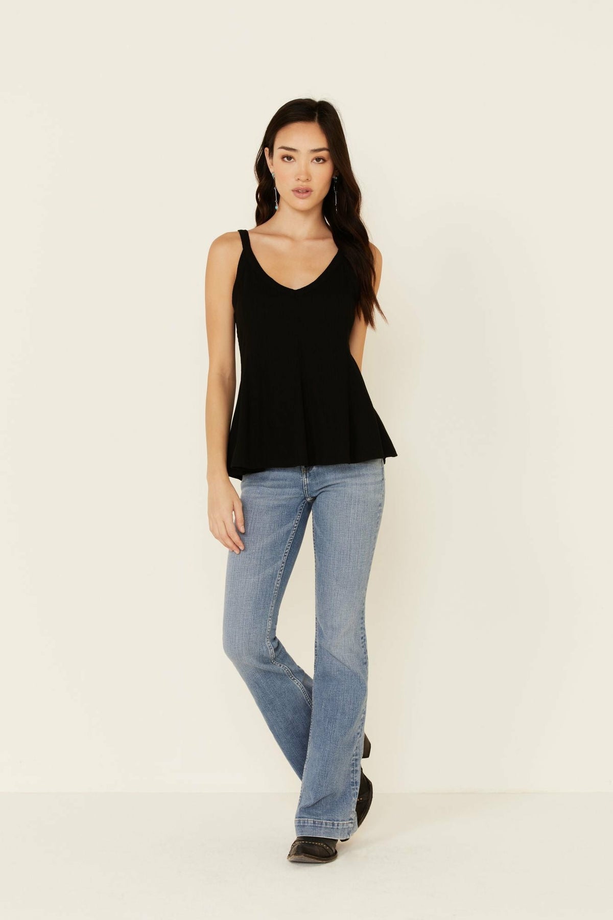Godet Rib-Knit Tank Top