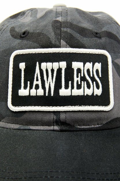 Lawless Patch Camo Print Baseball Hat