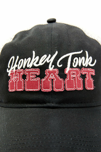 Honky Tonk Heart Embroidered Mesh-Back Baseball Hat