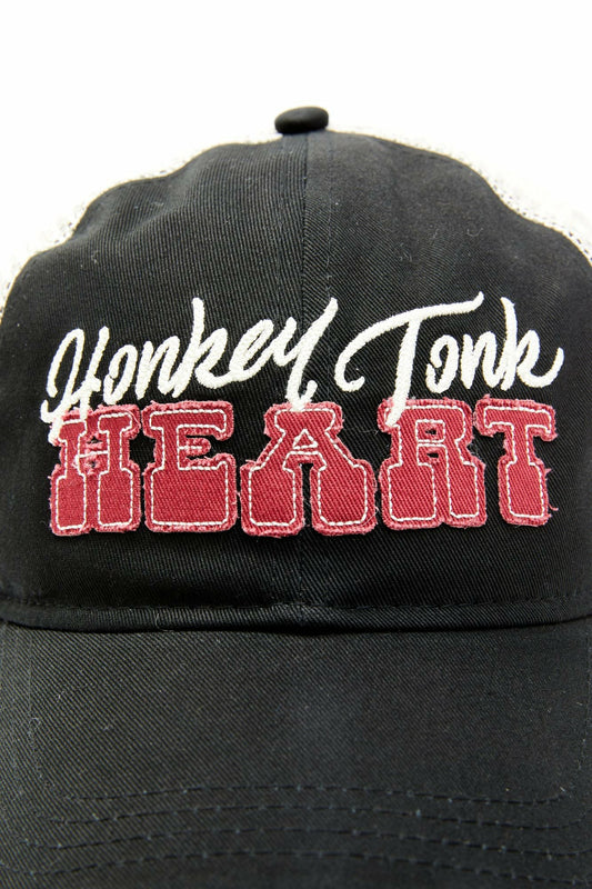Honky Tonk Heart Embroidered Mesh-Back Baseball Hat