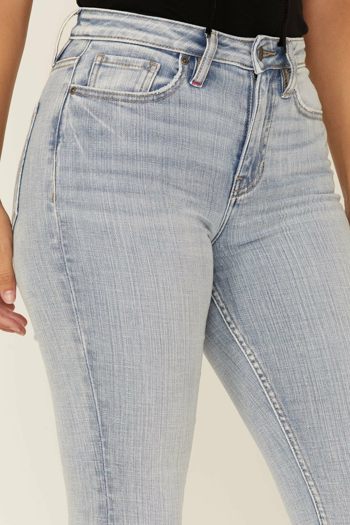 Light Wash Mustang High Risin Released Hem Flare Jeans