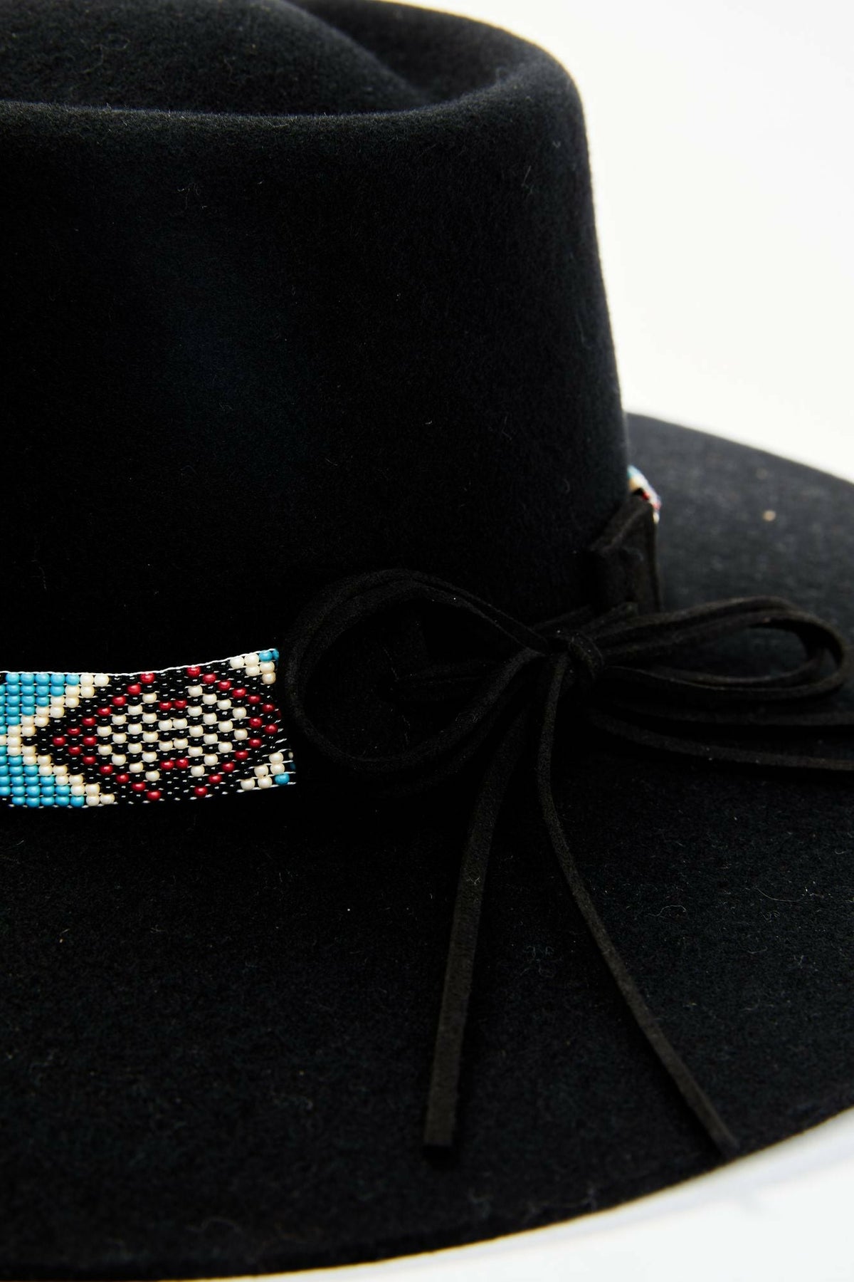 Draw The Line Beaded Band Wool Felt Western Hat