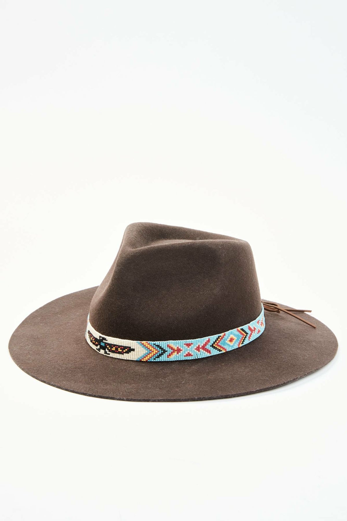 Thunderbird Beaded Band Wool Felt Western Hat