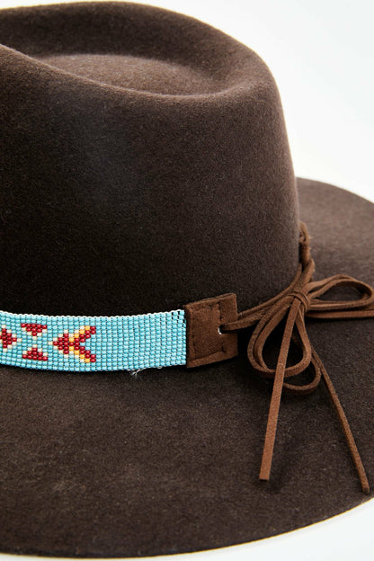 Thunderbird Beaded Band Wool Felt Western Hat