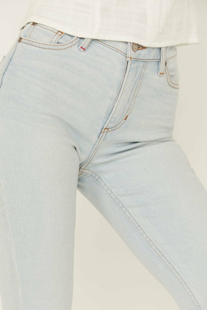 High Risin' Sunglow Wash Distressed Knee Flare Jeans