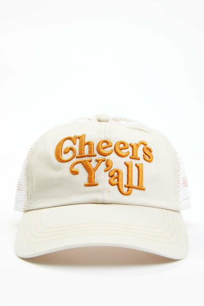Cheers Ya'll Embroidered Mesh-Back Baseball Hat