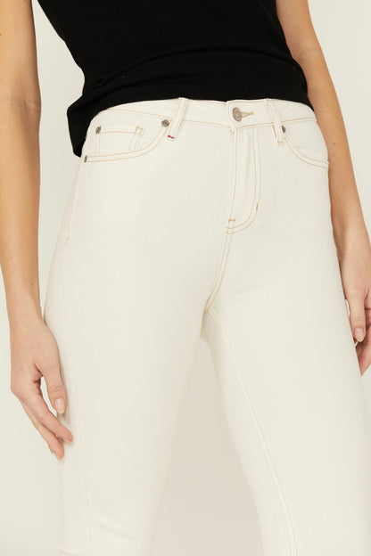 Rebel Natural Wash Signature Back Pocket Mid Rise Flare Jeans