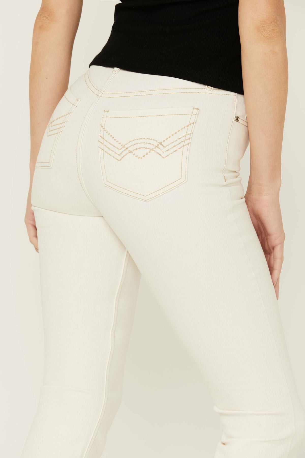 Rebel Natural Wash Signature Back Pocket Mid Rise Flare Jeans