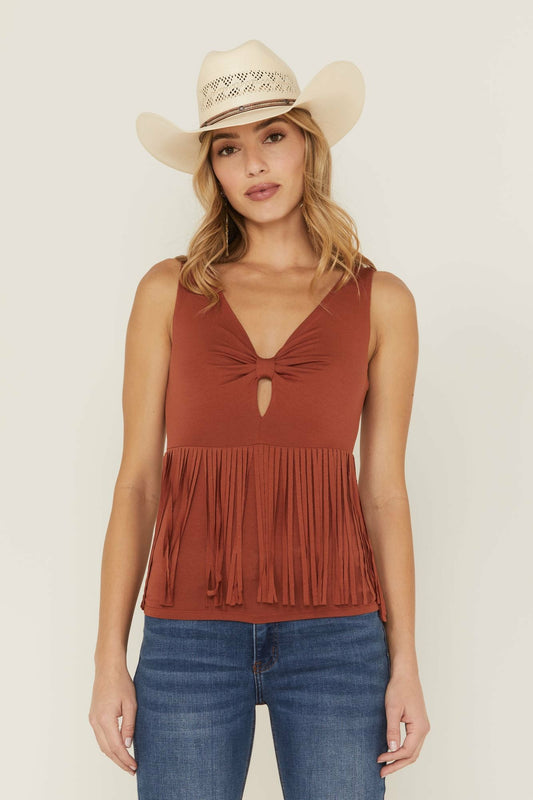 Bluebell Twist & Fringe Top