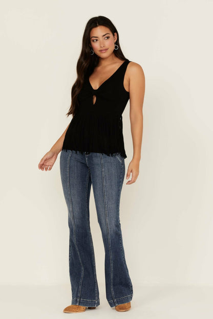 Bluebell Twist & Fringe Tank Top
