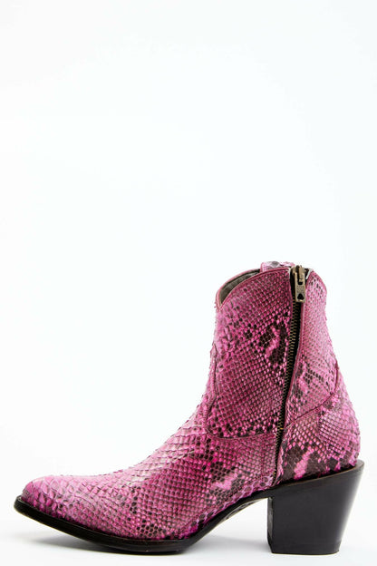 Exotic Python Western Bootie - Round Toe