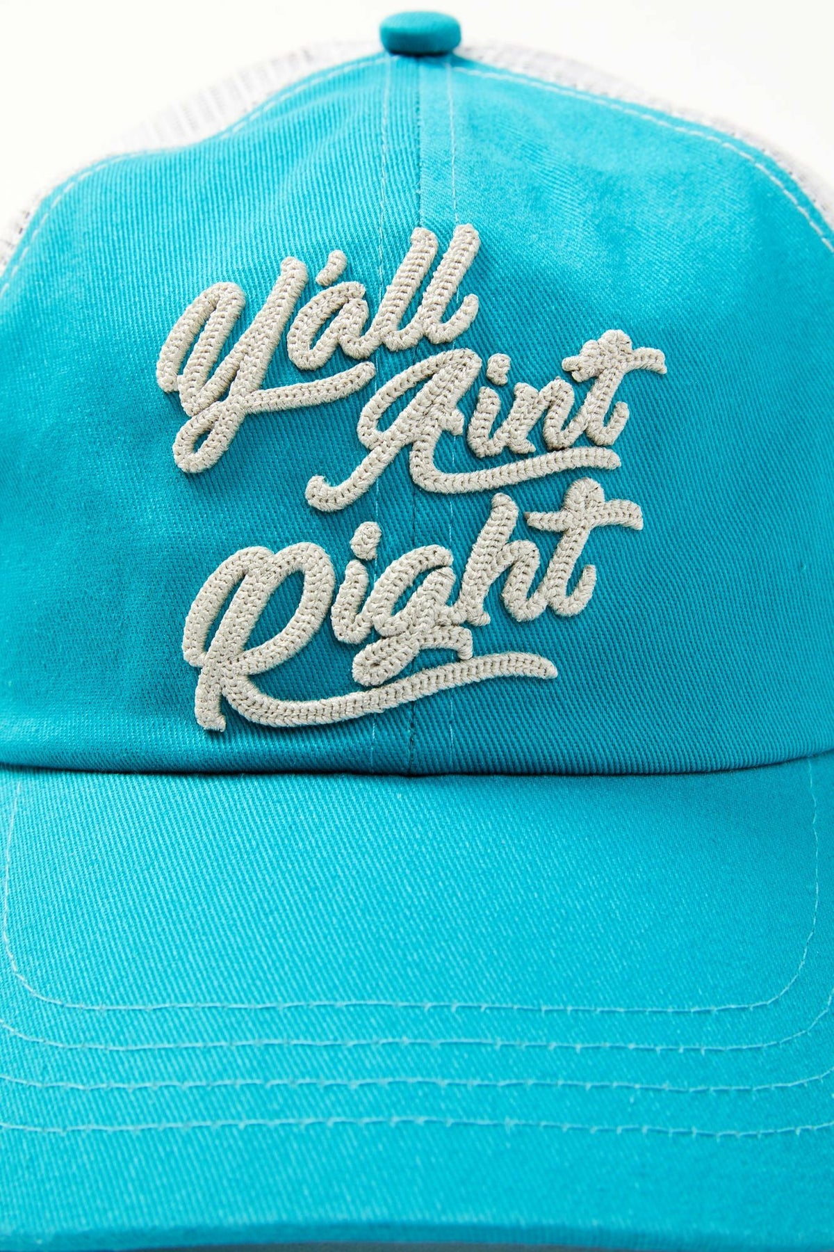 Y'all Ain't Right Embroidered Mesh Back Baseball Hat