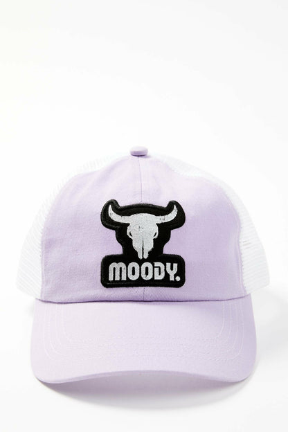 Moody Steer Head Mesh Back Baseball Hat