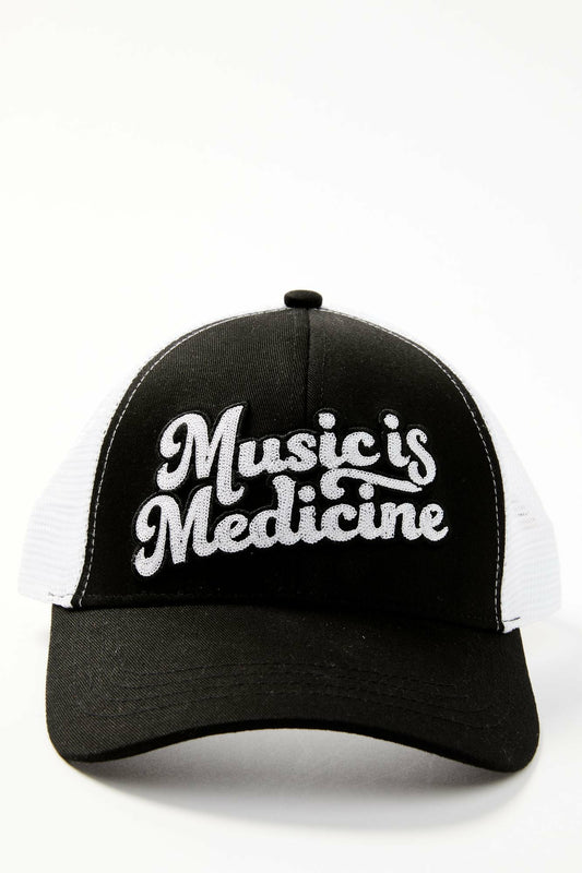 Music Is Medicine Embroidered Mesh Back Baseball Hat