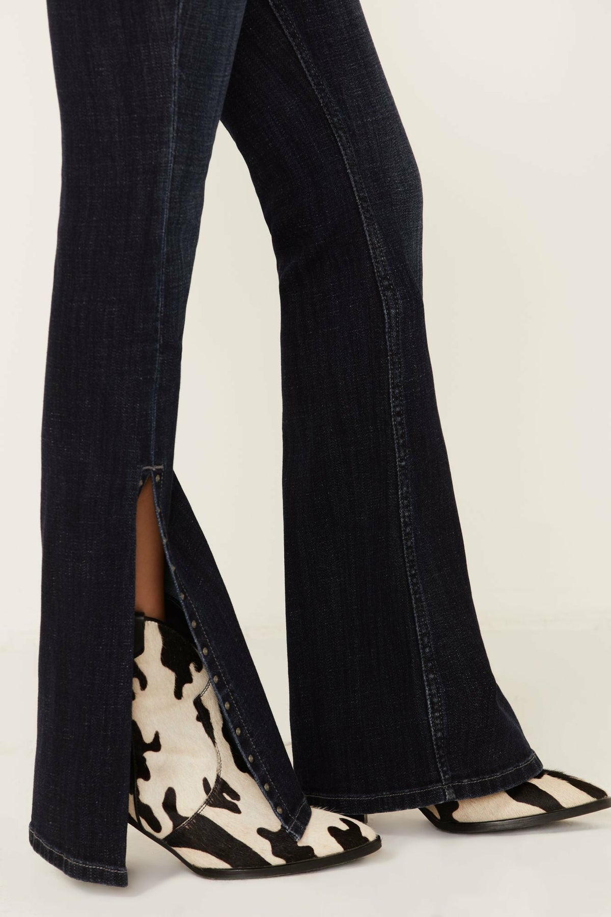 Hickory Place Dark Wash High Risin' Slit Bootcut Jeans