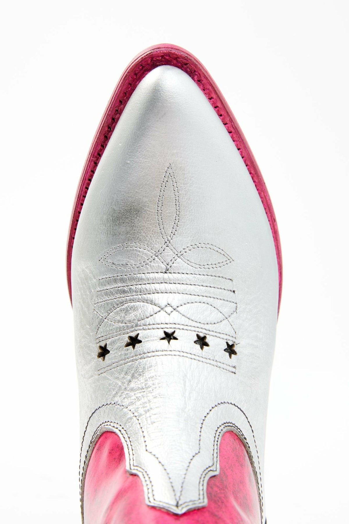 Metallic Star Inlay Roadie Western Booties - Round Toe