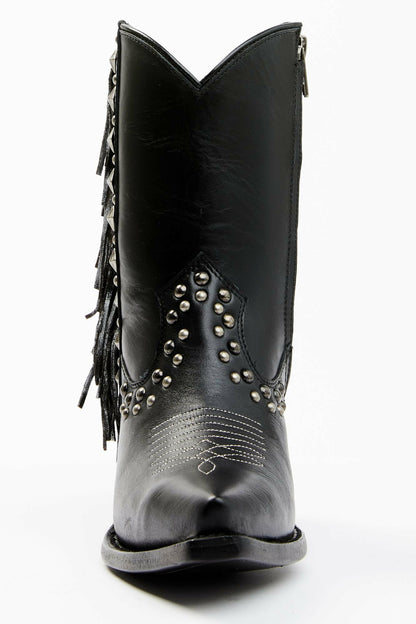 Studded Fringe Day Trip Cowgirl Boots - Snip Toe