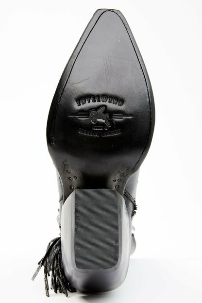 Studded Fringe Day Trip Cowgirl Boots - Snip Toe