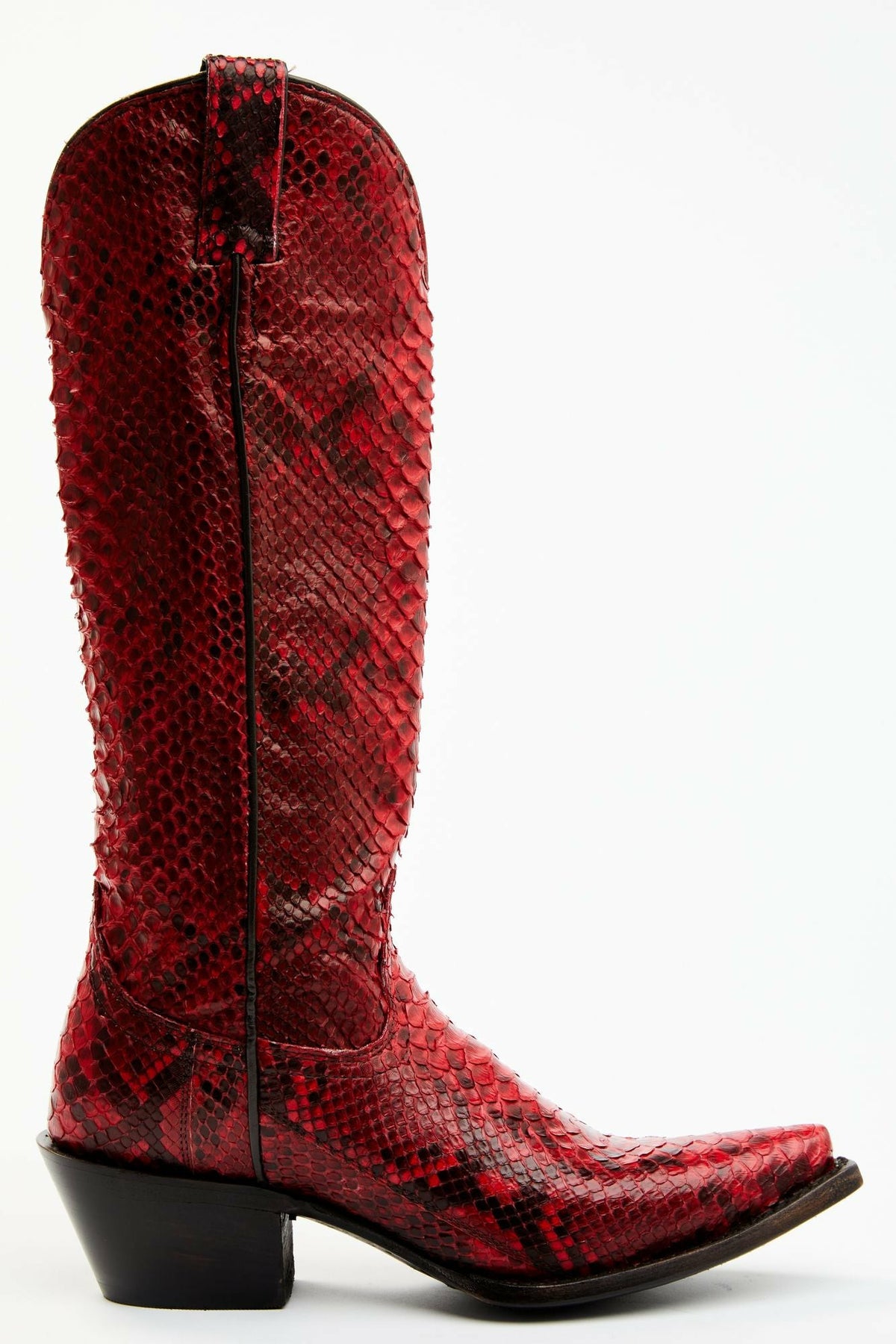 Slay Red Python Tall Western Boots - Snip Toe