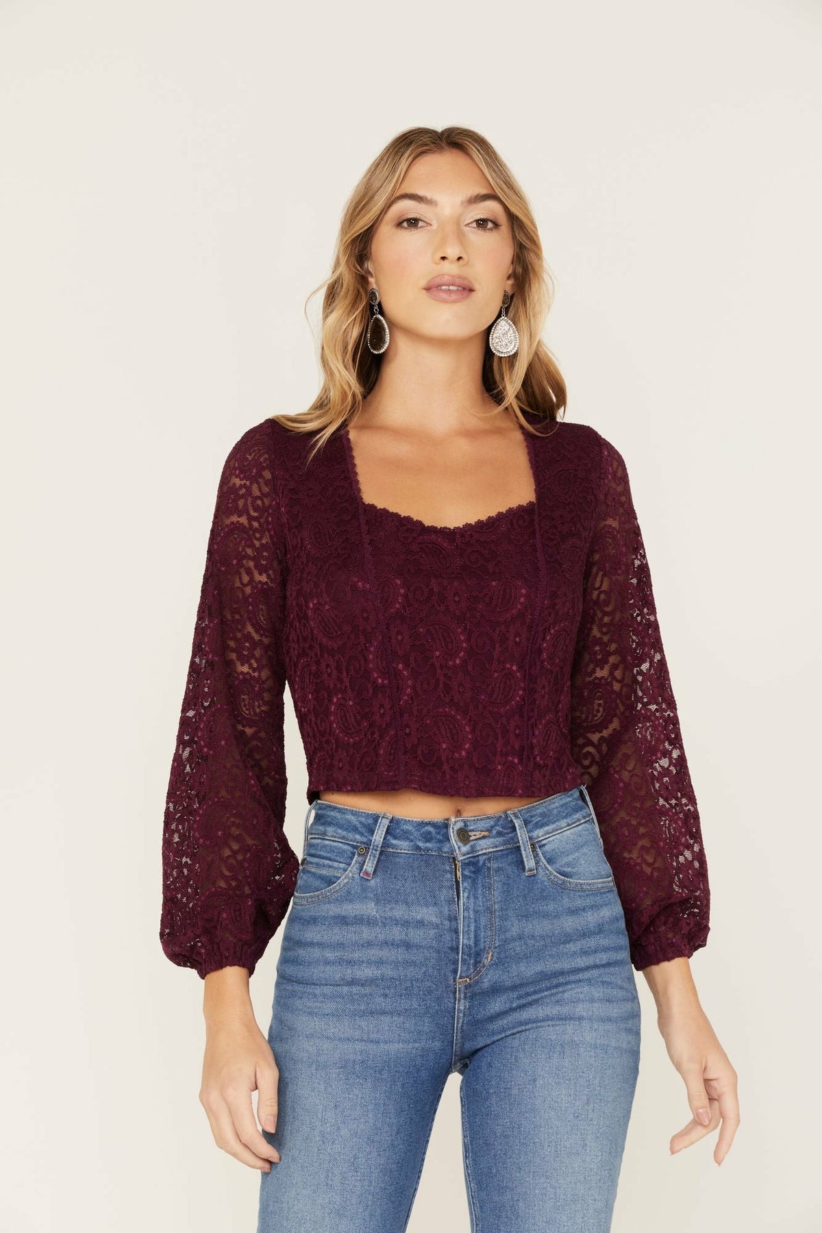 Date Night Floral Lace Crop Top