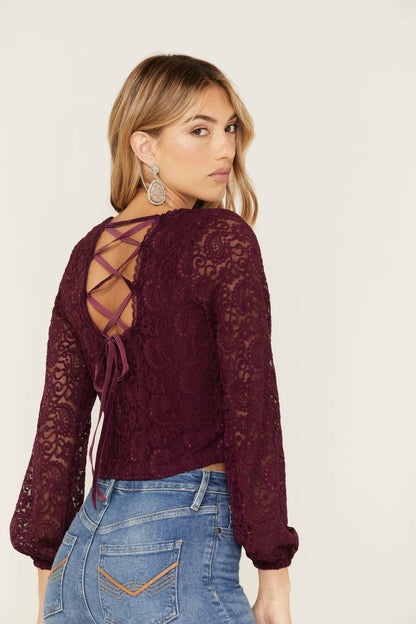 Date Night Floral Lace Crop Top