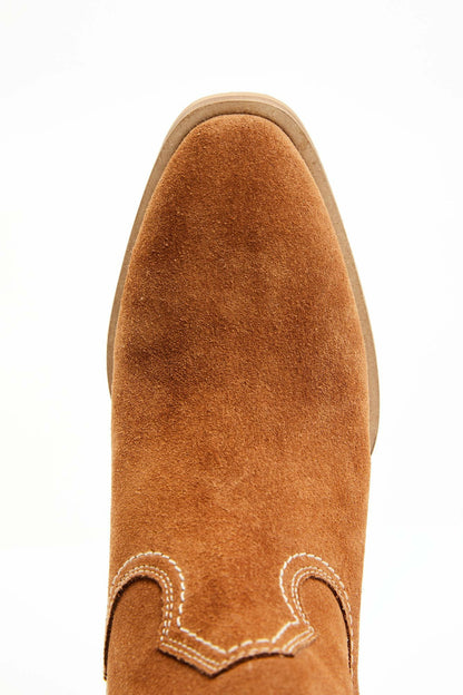 Sidewinder Studded Fringe Suede Fashion Booties - Round Toe