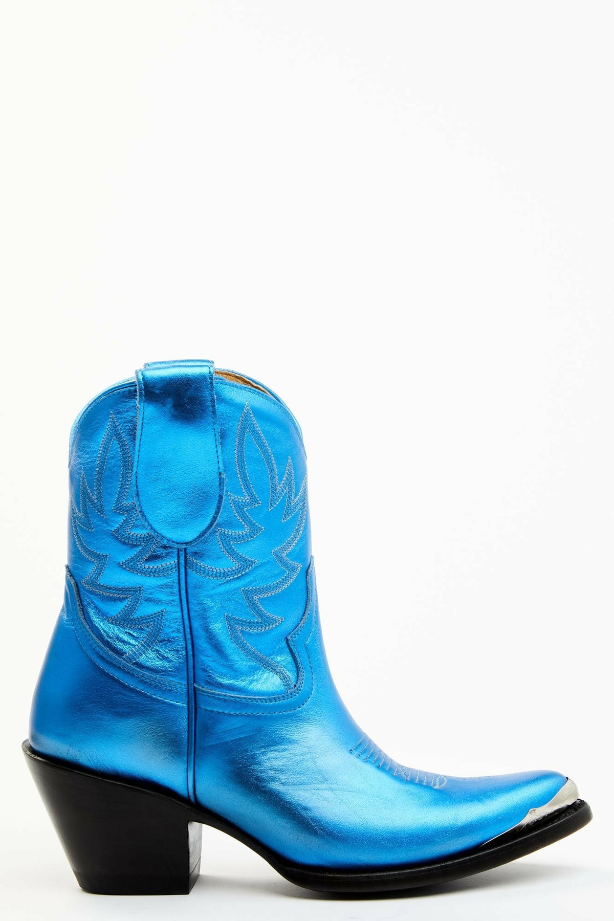 Wheels Metallic Royale Leather Western Booties - Round Toe