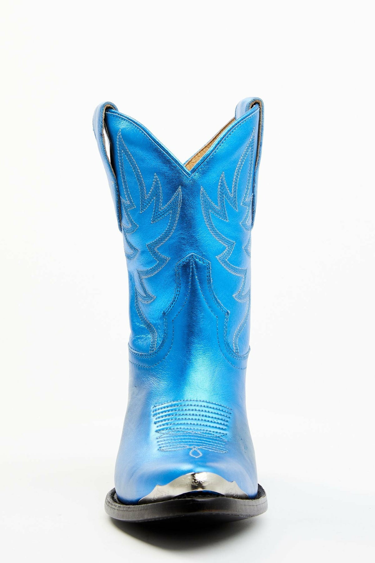 Wheels Metallic Royale Leather Western Booties - Round Toe