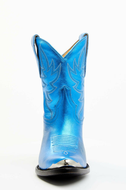 Wheels Metallic Royale Leather Western Booties - Round Toe