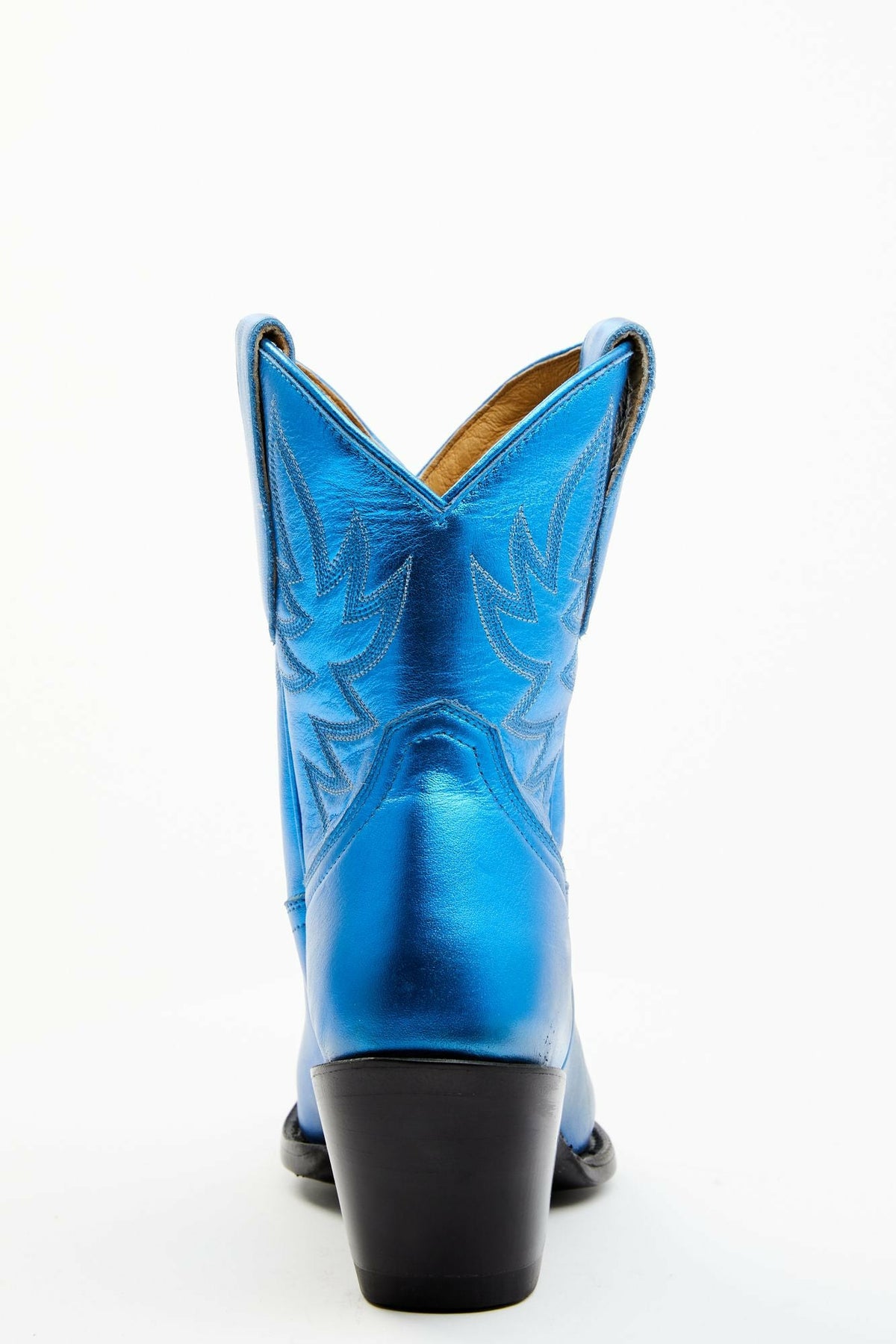 Wheels Metallic Royale Leather Western Booties - Round Toe