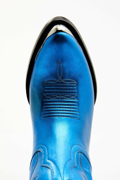 Wheels Metallic Royale Leather Western Booties - Round Toe