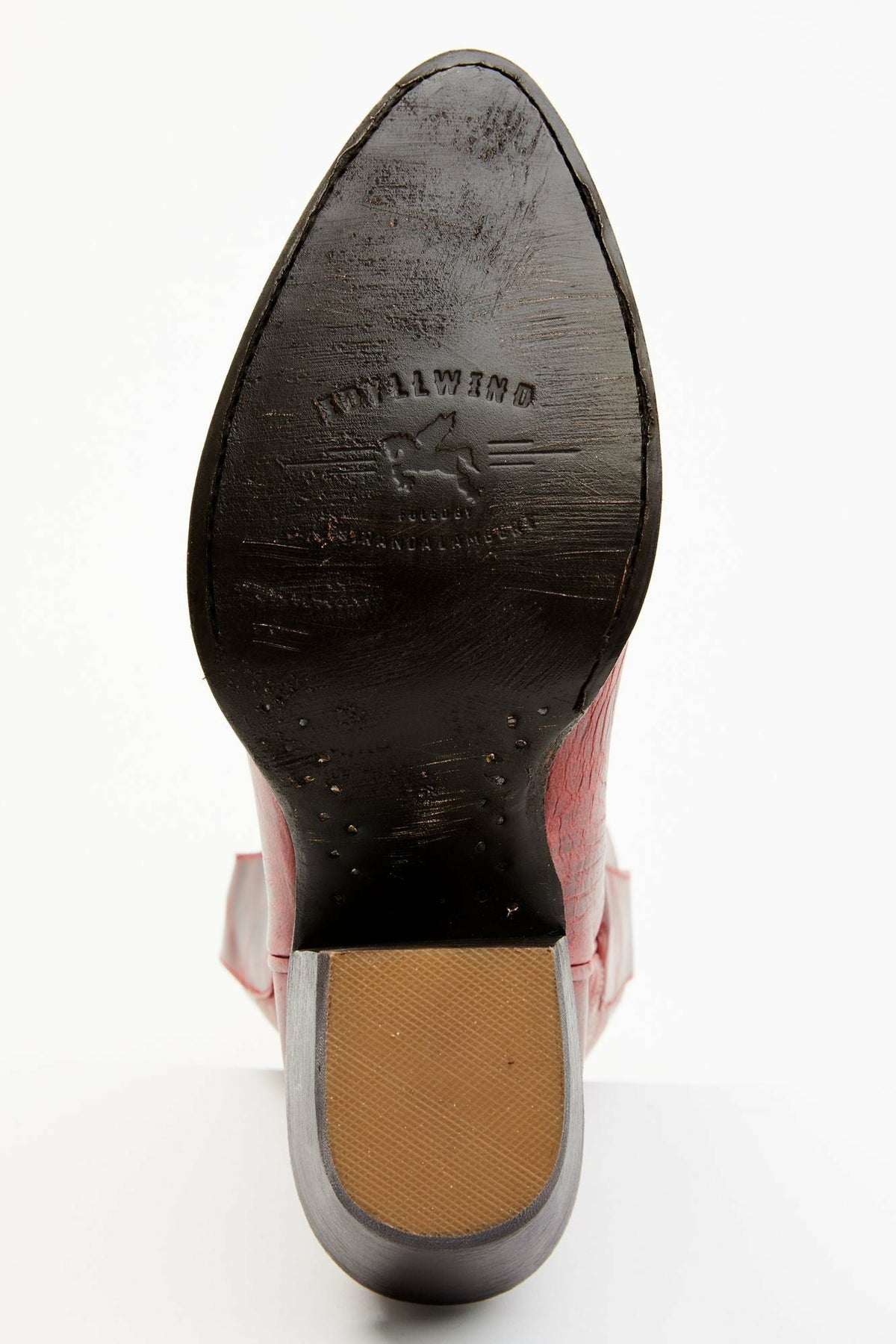 Wheels Red Leather Western Booties - Round Toe