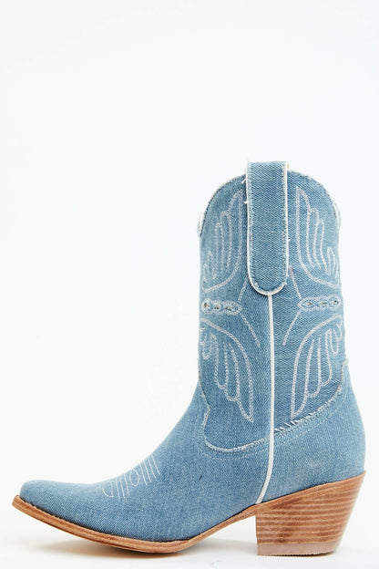 Aces Denim Deux Western Boots - Pointed Toe