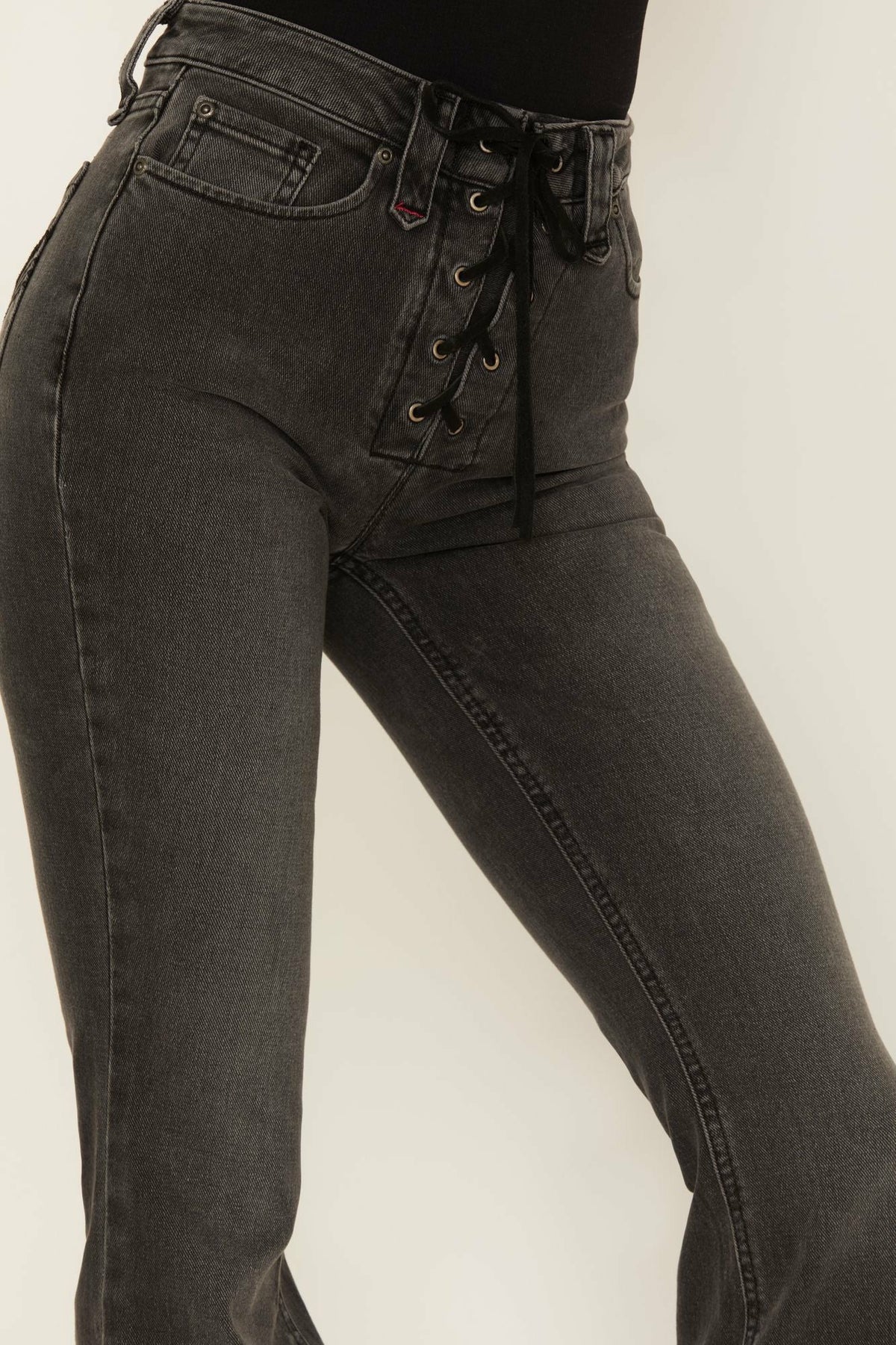 Twelve South Wash Down High Risin Lace Up Bootcut Jeans