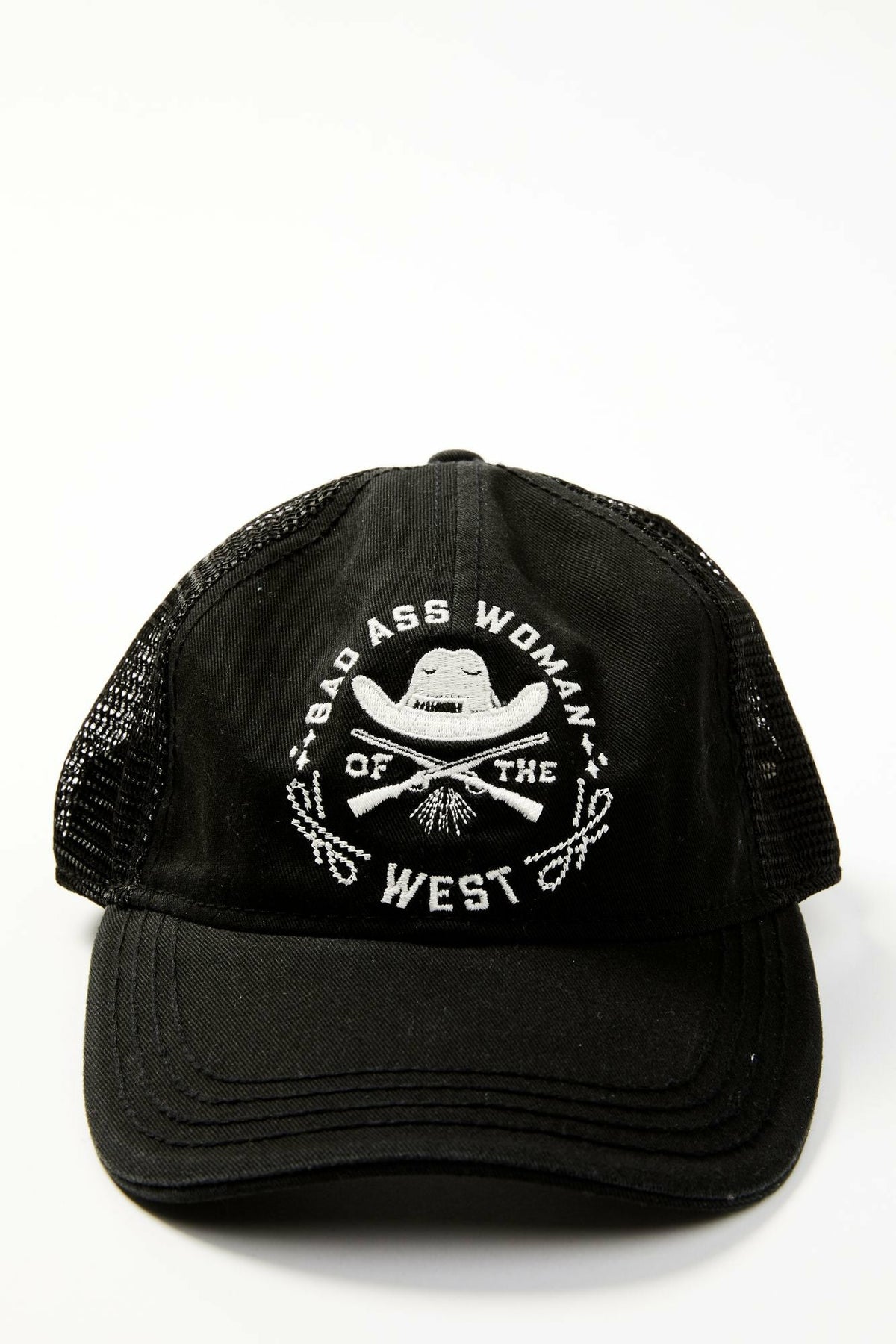 Bad Ass Woman Embroidered Mesh Back Baseball Hat