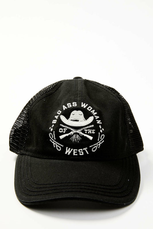 Bad Ass Woman Embroidered Mesh Back Baseball Hat