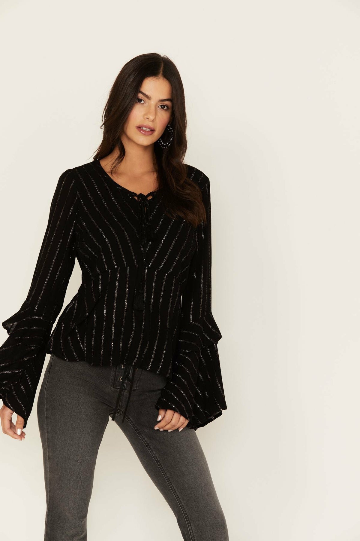 Lafayette Metallic Stripe Top