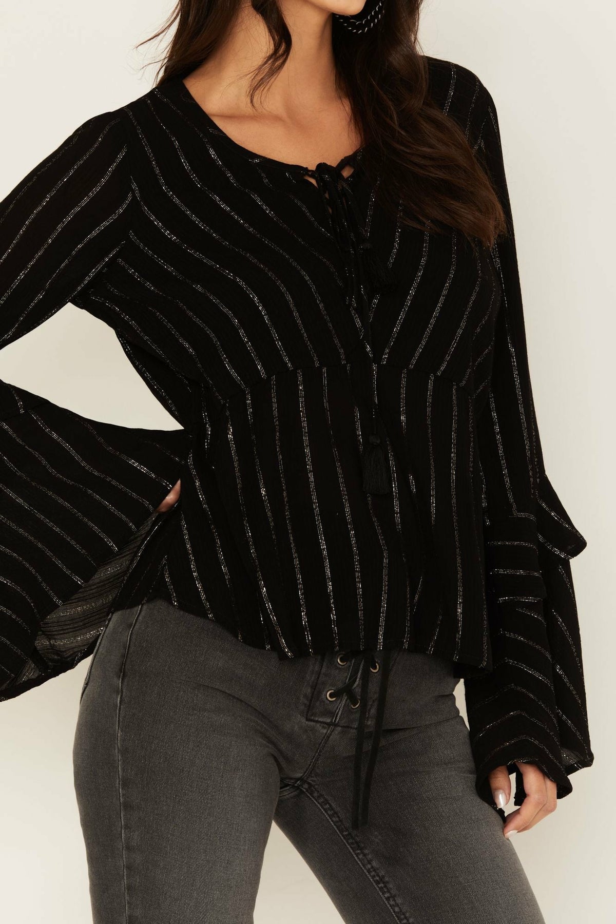 Lafayette Metallic Stripe Top