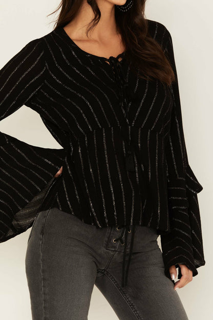 Lafayette Metallic Stripe Top