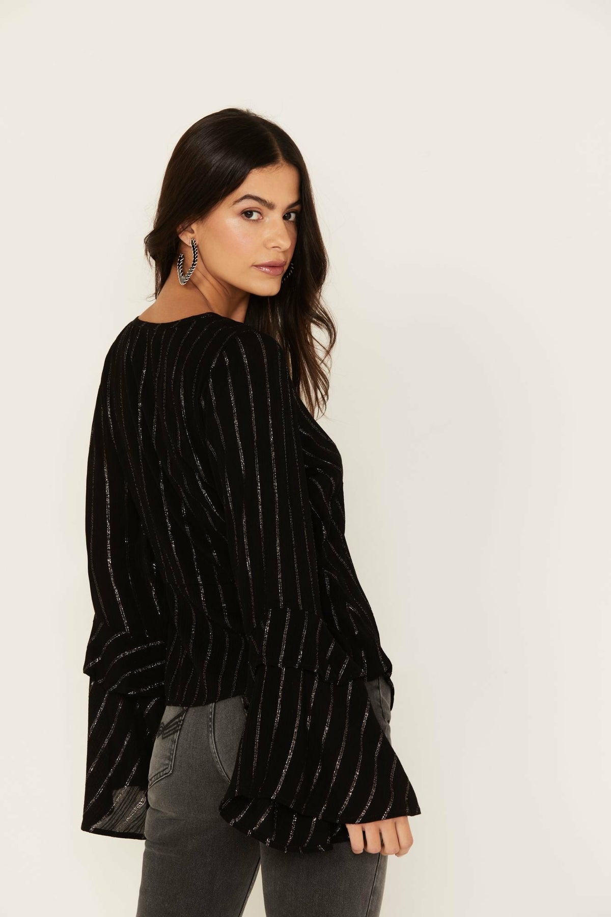 Lafayette Metallic Stripe Top
