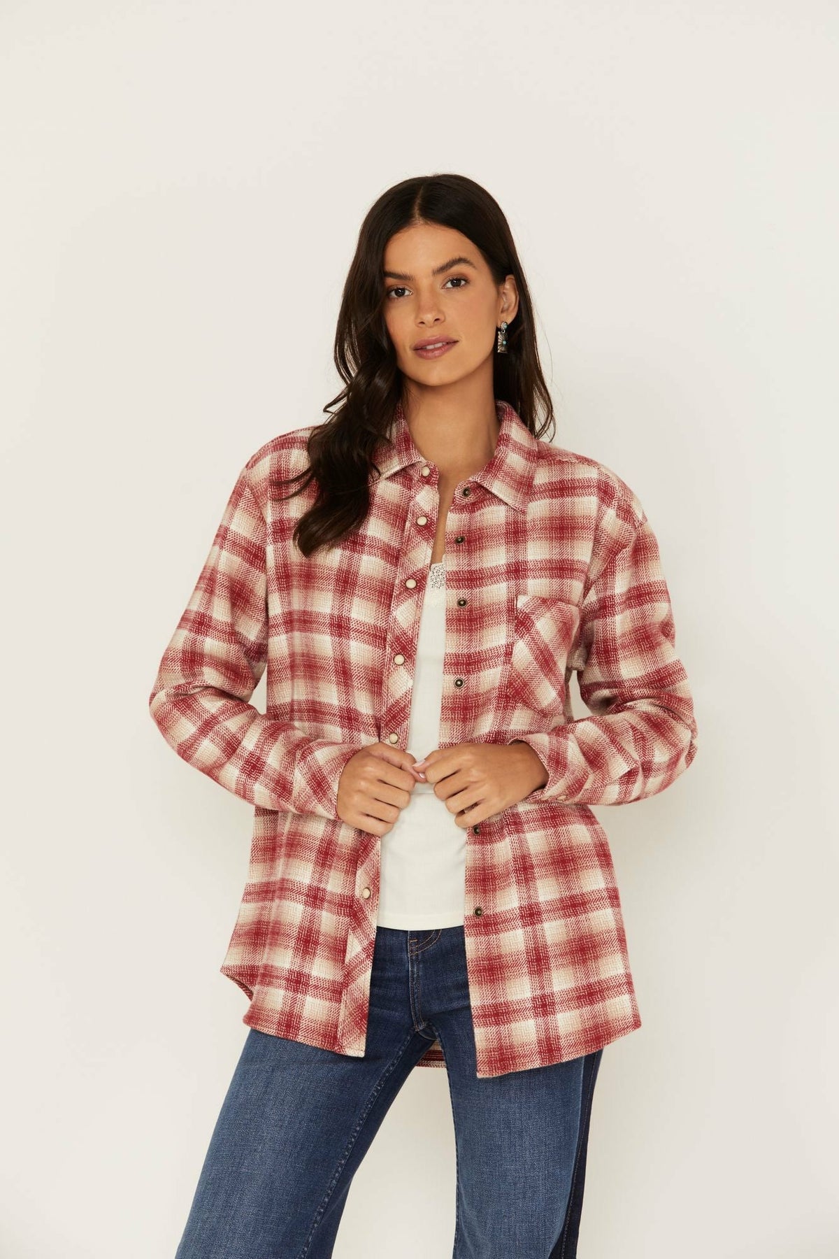 Plaid Print Roby Flannel Top