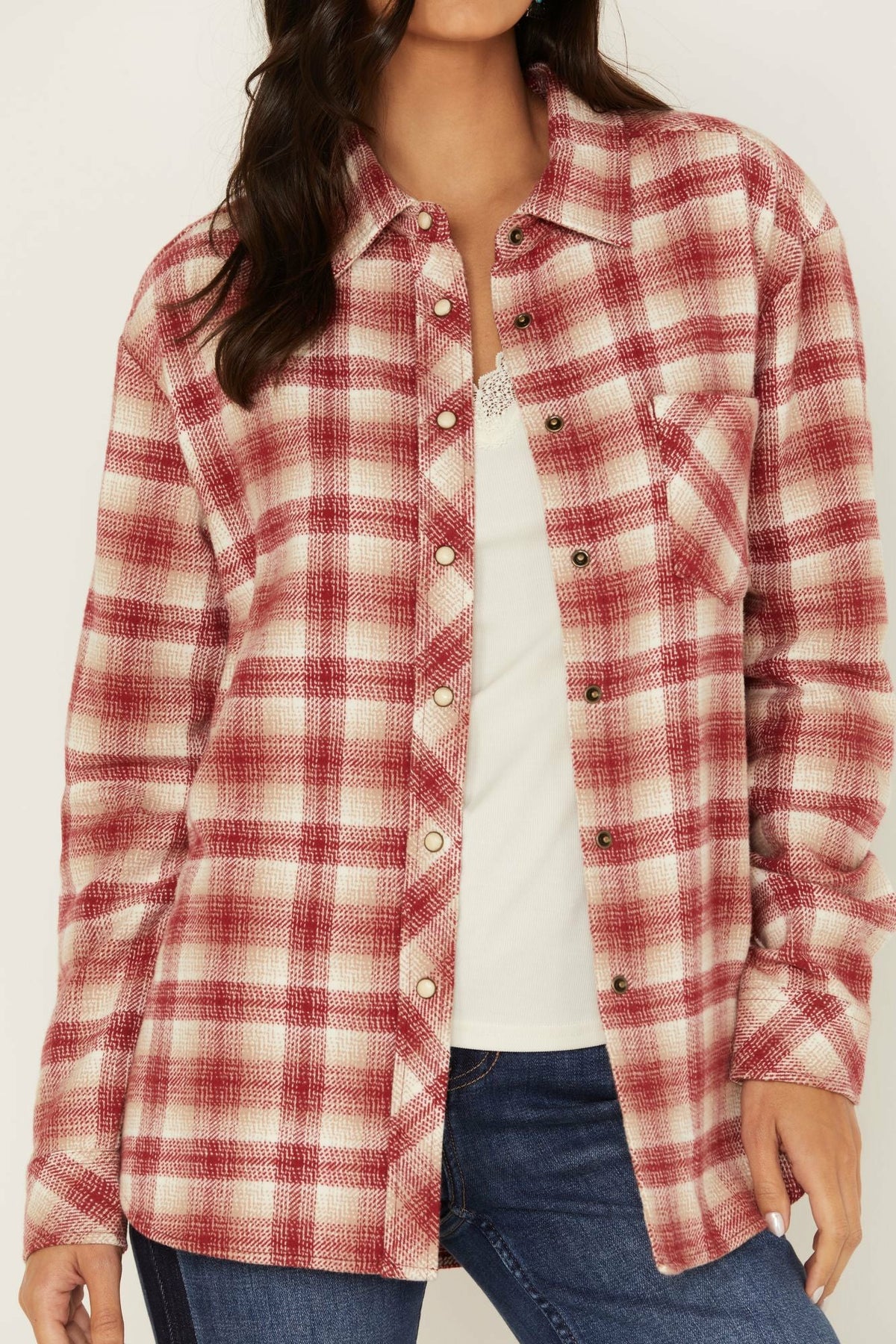 Plaid Print Roby Flannel Top