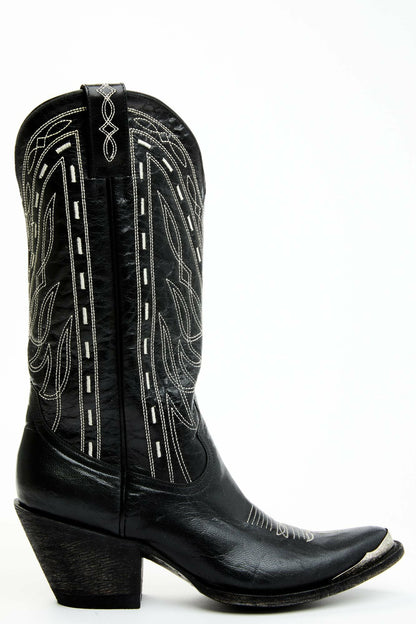 Retro Rock Black Western Boots - Round Toe